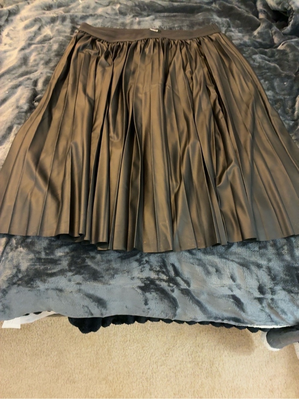 Torrid Black faux Leather Pleated midi Skirt
